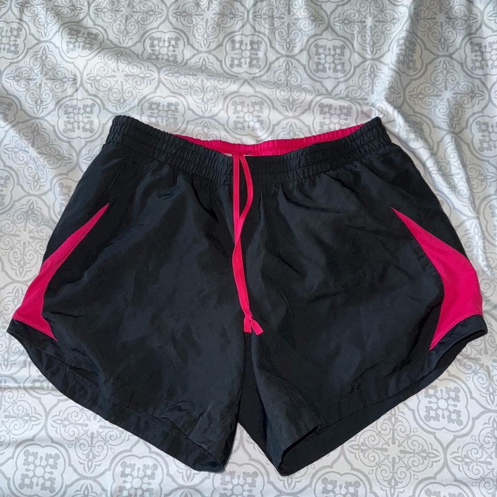 Nike Women's Black and Pink Athletic Shorts